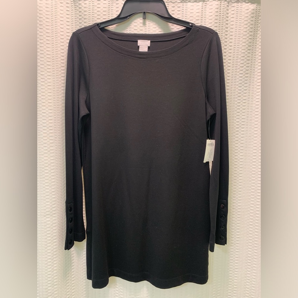 Chicos Ponte Button Sleeve tunic.
